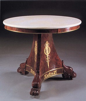 Work: 19th Century FRENCH Late Empire Ormolu-Mounted Mahogany Center Table