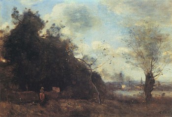 19th Century FRENCH - Test Artist Series: Jean Baptiste Camille Corot Les Prés au Vieux Saule